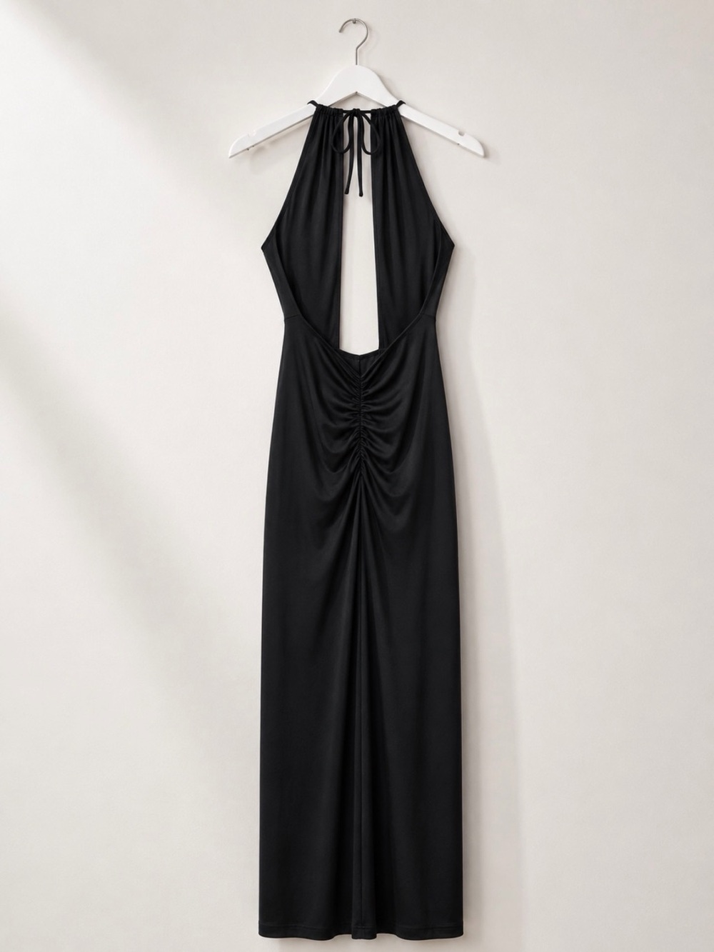 REVOLVE x Michael Costello Addison Halter Ruched Backless Maxi Dress Size L NWT - Picture 5 of 9
